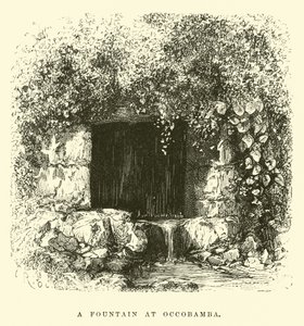 A fountain at Occobamba by Edouard Riou